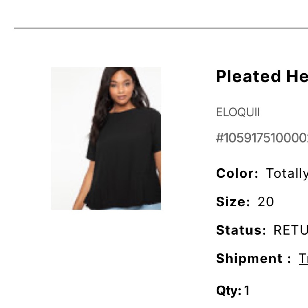 Eloquii pleated hem top